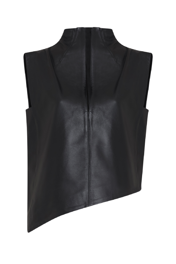 Miss Leather Blouse Black