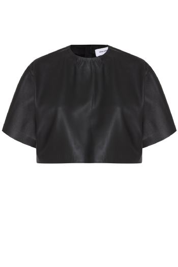 Marlia Leather T-Shirt Black