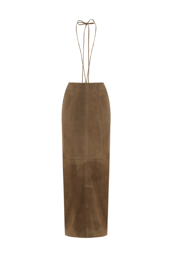 Manet Suede Skirt Sepia