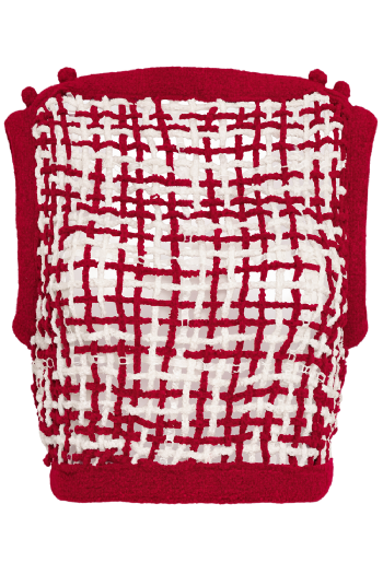 Milazy Crochet Tank Top Rouge-Off White