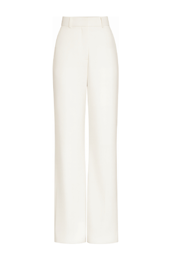 Moty Crepe Trousers Off White