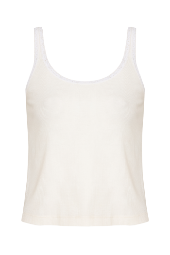 Ribbed Knit Tank Top Off White