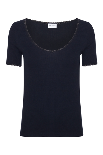 Mamai Ribbed Knit Top Black