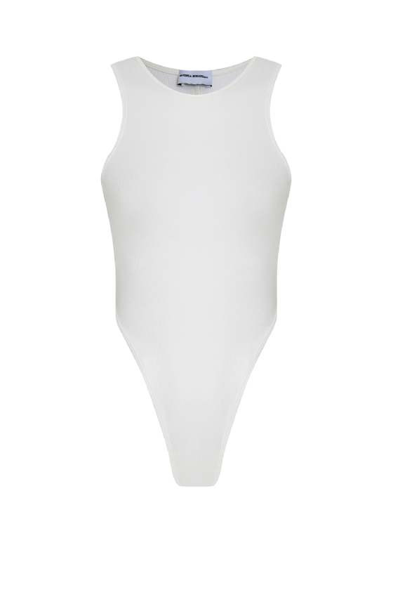 Jend Knit Bodysuit Off White