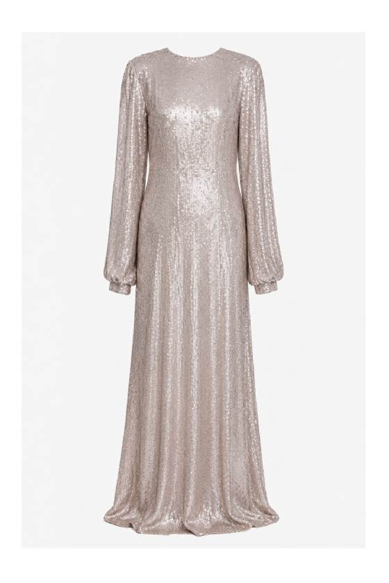Jured Sequined Dress Beige - Silver