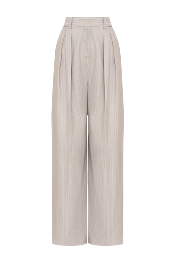 Lier Wool Trousers Taupe Gris