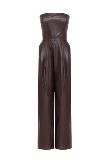 Luit Leather Jumpsuit Dark Wine