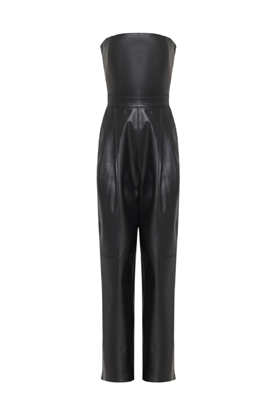 Luit Leather Jumpsuit Black