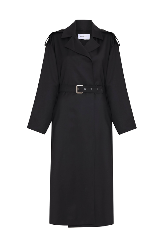 Lilib Wool Trench Coat Black
