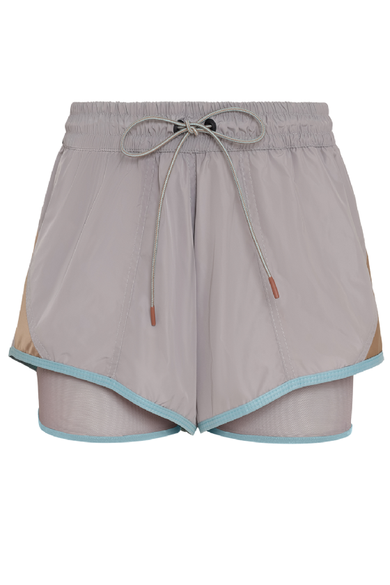 Minnity Tech Shorts Light Sepia-Light Grey