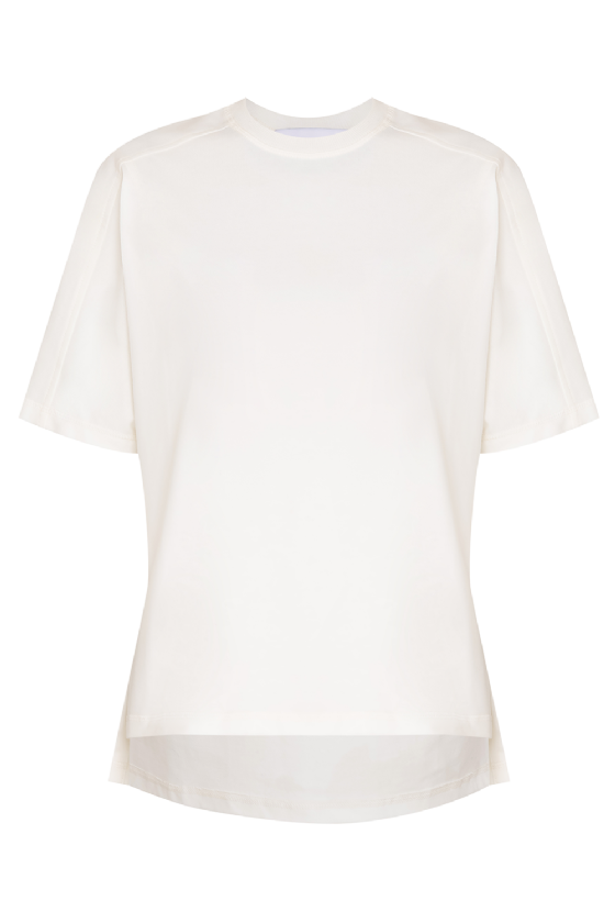 R Mera Knit T-Shirt Off White