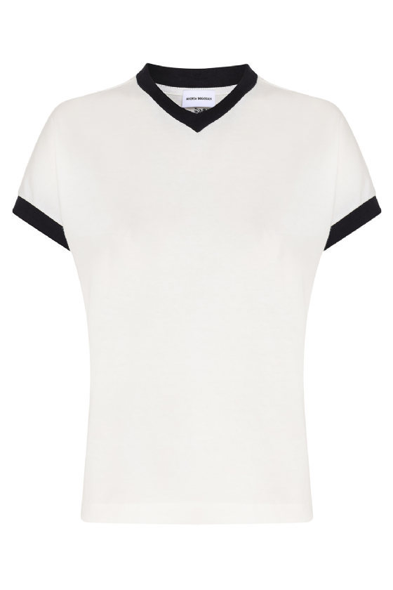 Mp Mabre Knit Blouse Off White-Black