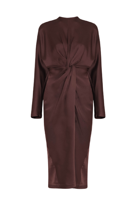 Lans Crepe Dress Brown B
