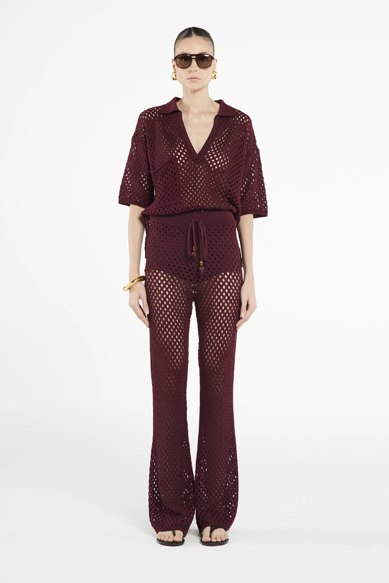 Goyali Knit Blouse I Dark Berry