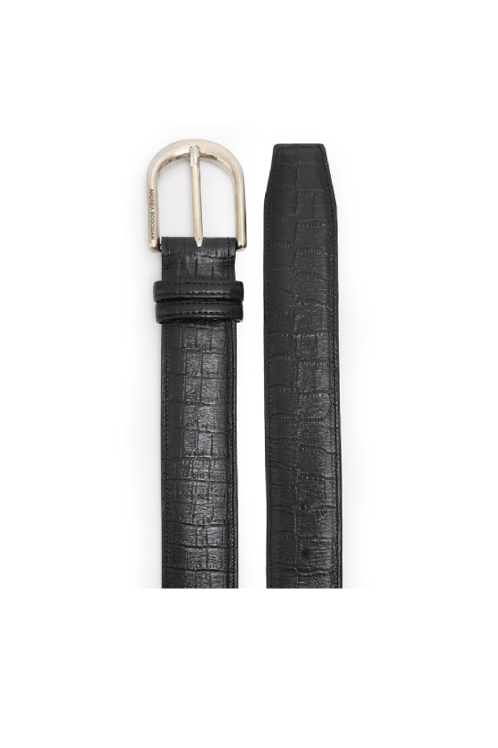 Lorima Leather Belt Black-Silver