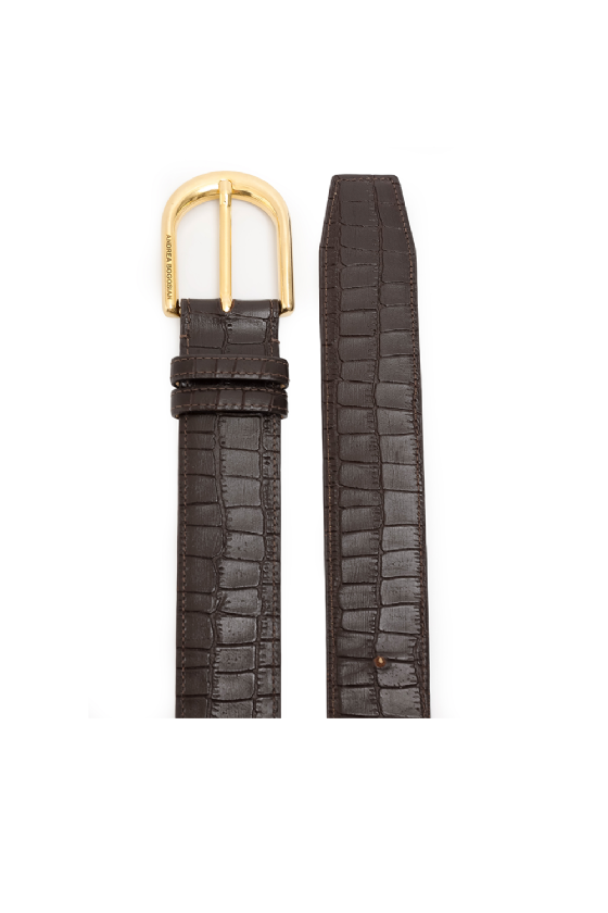 Lorima Leather Belt Ebene Brown-Gold