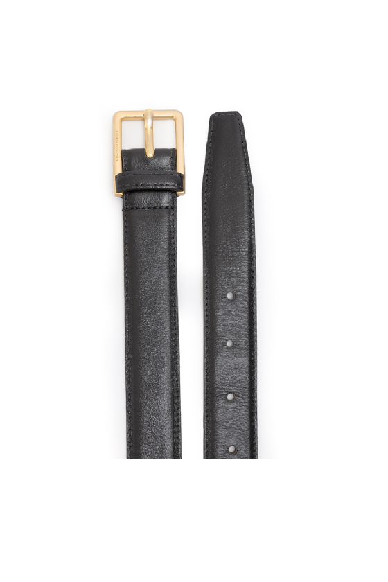 Leroy Leather Belt Black-Gold