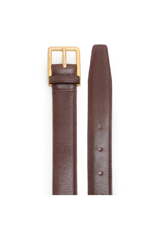 Leroy Leather Belt Ebene Brown-Gold