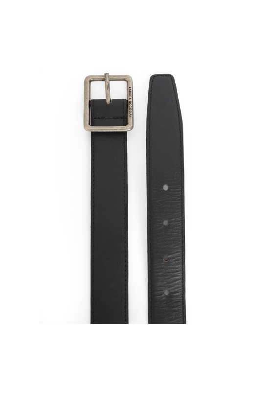 Jarount Leather Belt Black-Silver