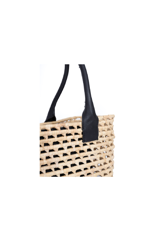 Straw Jeans Bag Ecru-Black