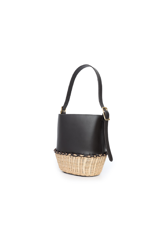 Jiucket Straw Bag Deep Brown-Ecru