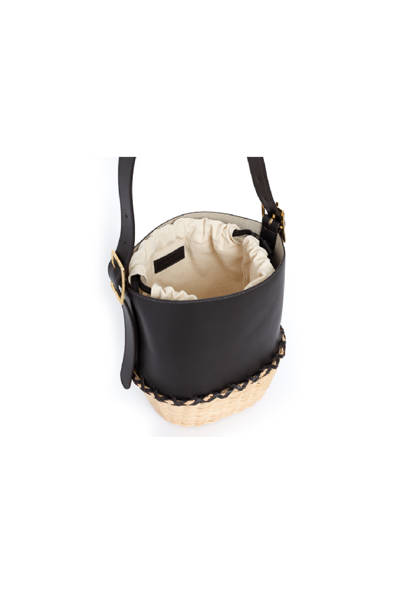 Jiucket Straw Bag Deep Brown-Ecru