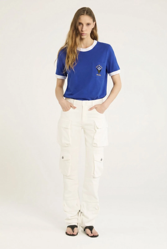 Sm Brazil Knit T-Shirt Blue-Off White