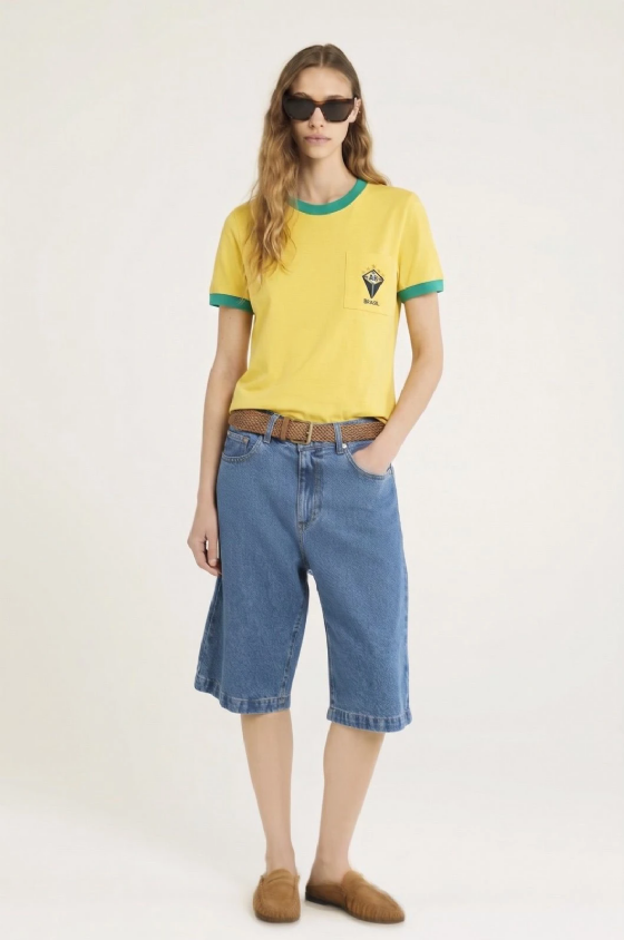 Sm Brazil Knit T-Shirt Yellow-Green