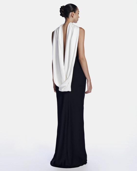Limoges Crepe Dress Black-Off White