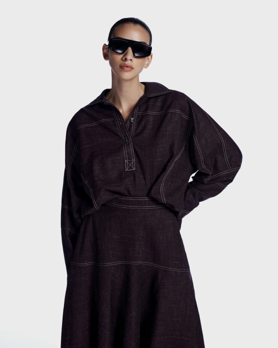 Limart Wool Blouse Wine