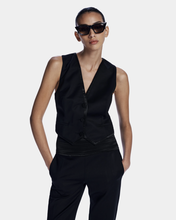 Letta Wool Vest Black
