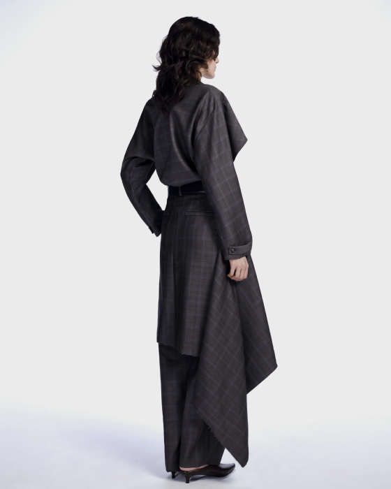 Linde Wool Blouse Brown - Blue