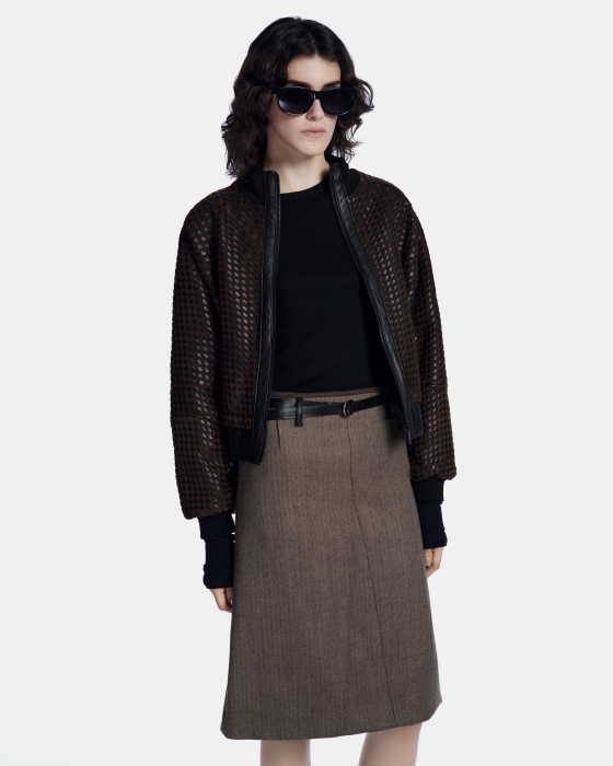 Lik Leather Jacket Black - Deep Brown
