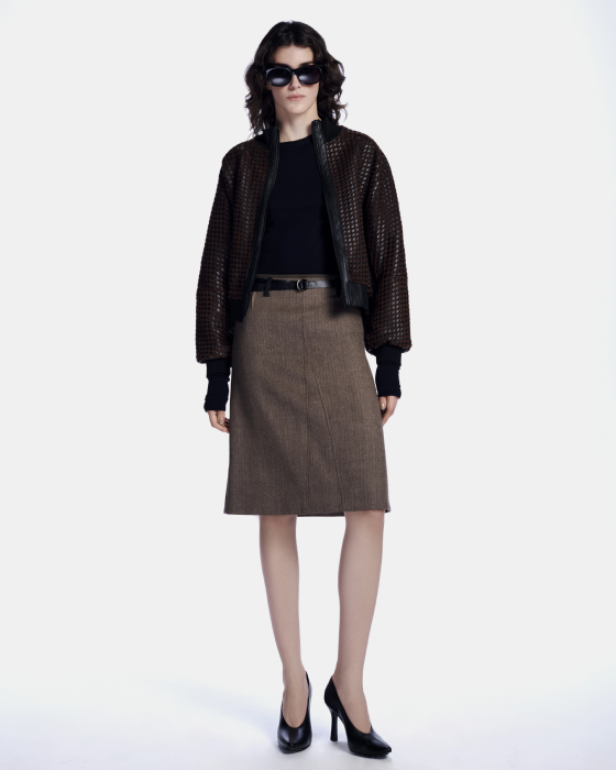 Lik Leather Jacket Black - Deep Brown