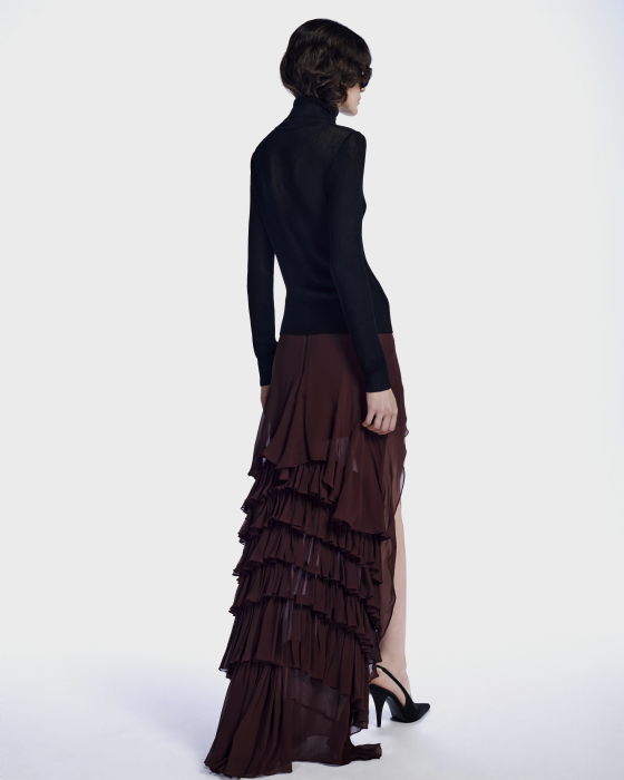 Lorango Silk Skirt Brown