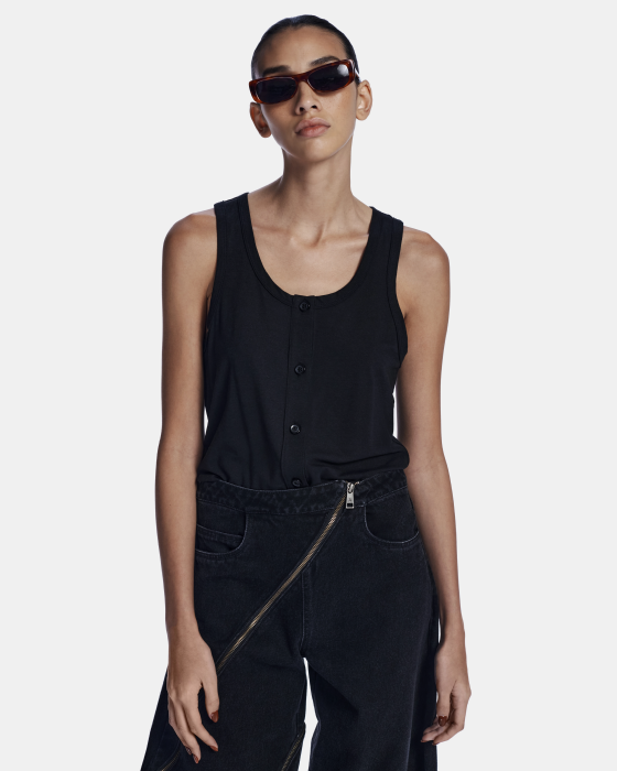 Lineta Knit Tank Top Black