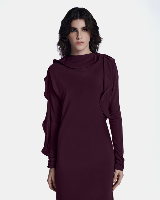 Linen Jersey Dress Light Wine