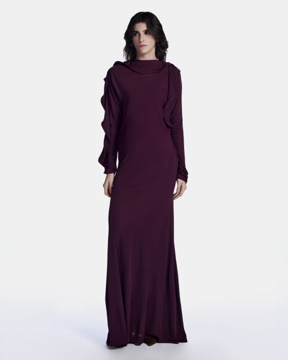 Linen Jersey Dress Light Wine