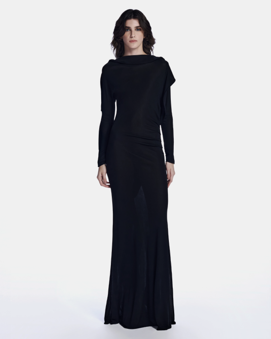Linen Jersey Dress Black