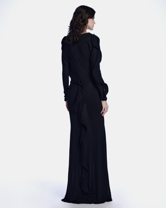 Linen Jersey Dress Black
