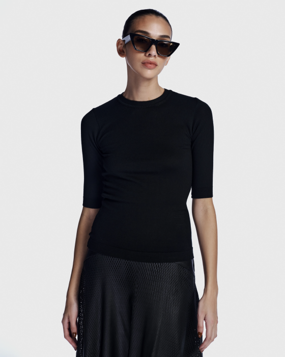 Laminia Knit Blouse Black