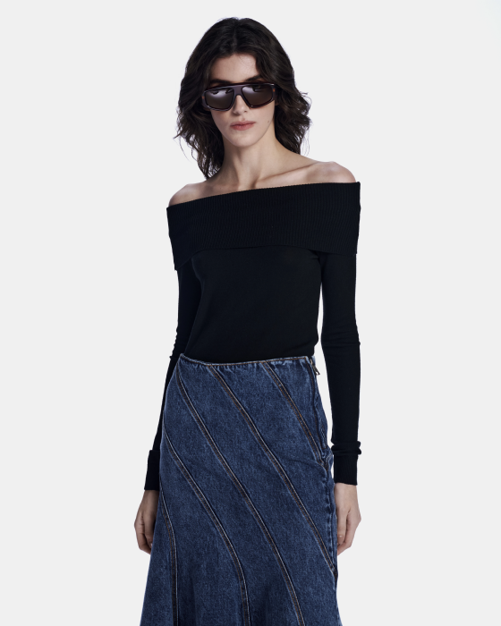  Letania Knit Blouse Black