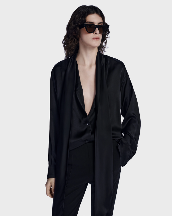 Lenis Silk Shirt Black
