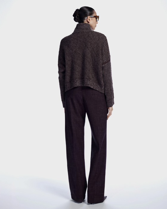 Latch Knit Blouse Gris-Wine