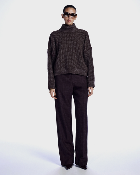 Latch Knit Blouse Gris-Wine