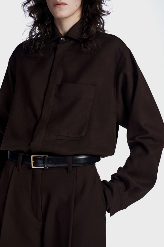 Lima Wool Shirt Ebene Brown