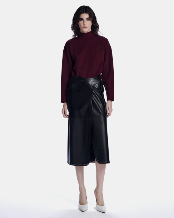 Lancer Leather Skirt Black
