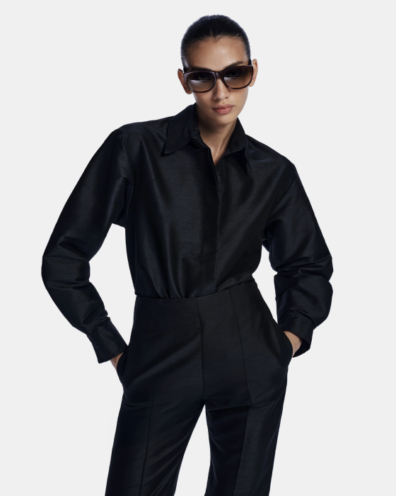 Lutla Shantung Shirt Black
