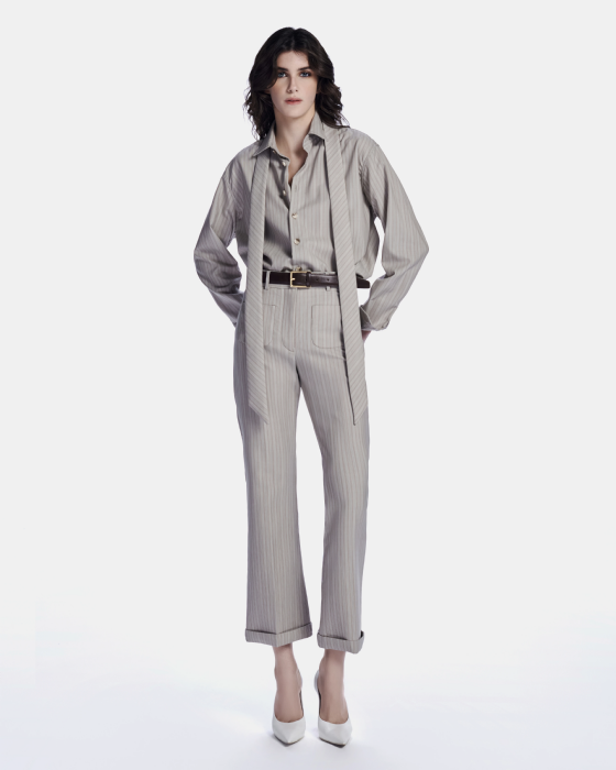 Lulu Wool Shirt Taupe Gris