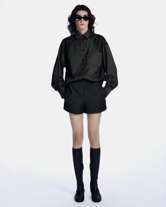 Lem Wool Shorts Deep Green